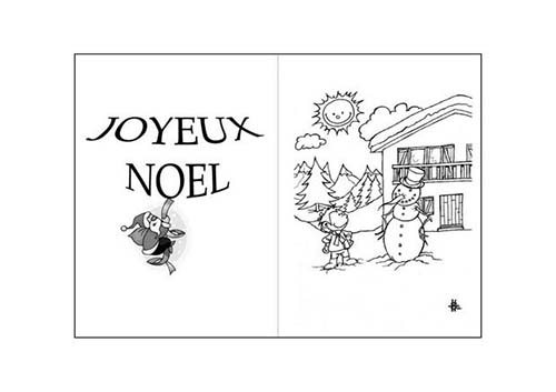Cartes-de-voeux-de-Noel-a-colorier-Le-bonhomme-de-neige-et-le-petit-garcon.jpg