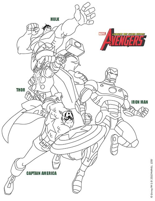 Coloriage-DISNEY-Avengers-Hulk-Iron-Man-Captain-America-et-Thor.jpg