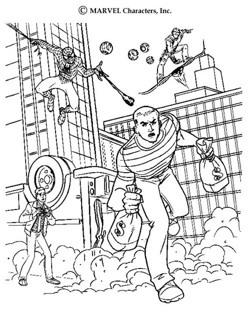 Coloriage-Spiderman-Lhomme-de-sable-vole-une-banque.jpg