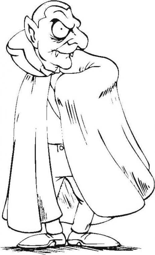 Coloriage VAMPIRE HALLOWEEN Coloriage dun vampire dans sa cape