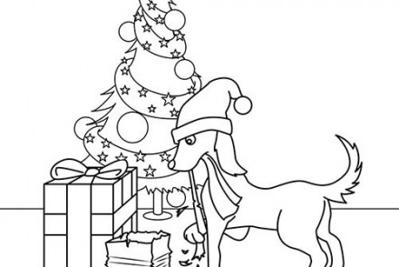 Coloriage-des-animaux-de-Noel-Chien-qui-mange-les-cadeaux-de-Noel.jpg