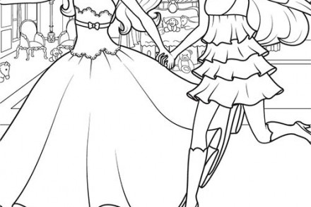 Coloriage Barbie La Princesse Et La Popstar A Imprimer