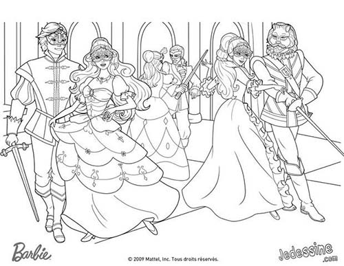 Coloriages-Barbie-et-les-3-Mousquetaires-Coloriage-dAramina-Corinne-et-Renee-au-bal-masque-avec-les-mousquetaires.jpg