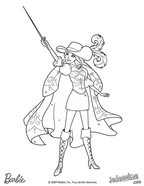 Coloriages-Barbie-et-les-3-Mousquetaires-Coloriage-de-Corinne-tendant-son-epee-vers-le-ciel.jpg
