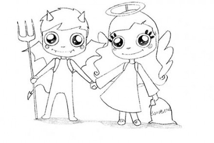 Coloriages-Enfants-deguises-pour-Halloween-Coloriage-de-lange-et-du-demon.jpg