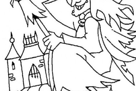Coloriages-de-Sorcieres-dHalloween-Coloriage-dune-sorciere-sur-son-balai.jpg