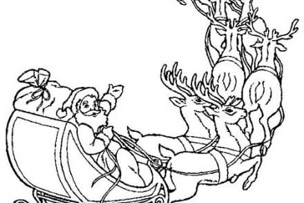 Coloriage De Pere Noel Avec Traineau