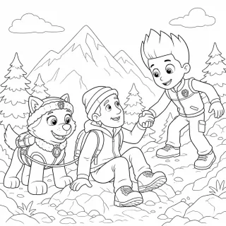 Coloriage Everest et Ryder au secours à imprimer