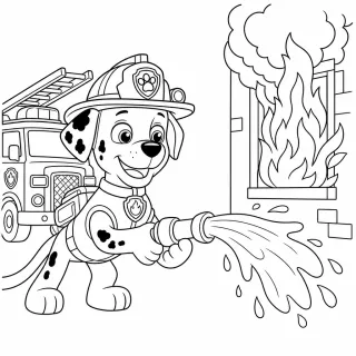 Coloriage Marshall éteint le feu à imprimer