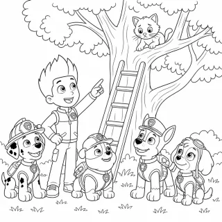 Coloriage Ryder et les chiots héros à imprimer