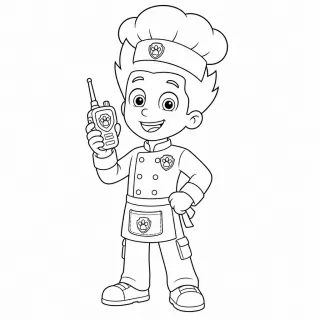 Coloriage Ryder et son talkie-walkie à imprimer