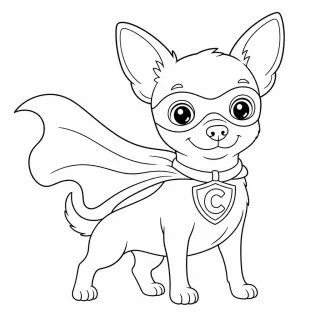Coloriage Super Chihuahua Héros à imprimer