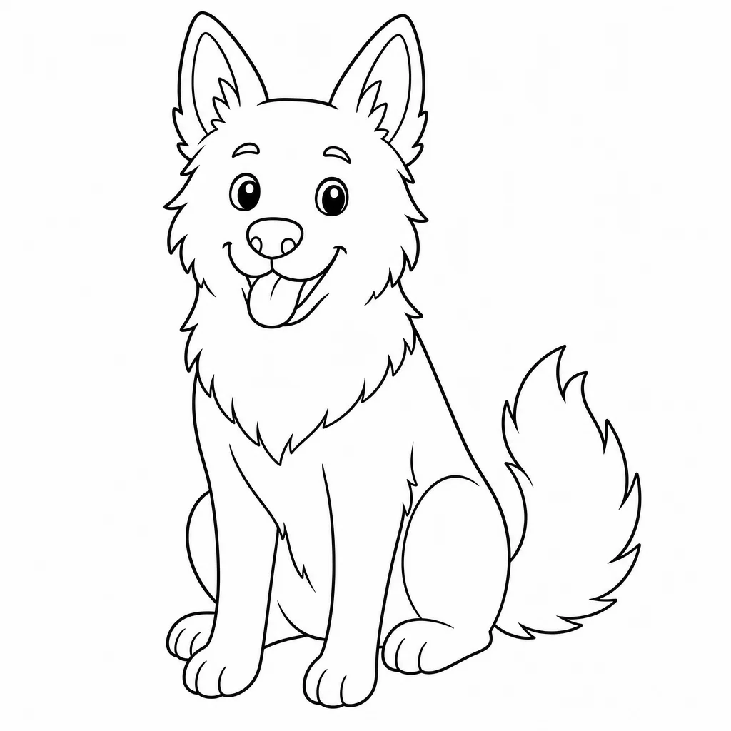 Coloriage Chien adorable avec grandes oreilles à imprimer