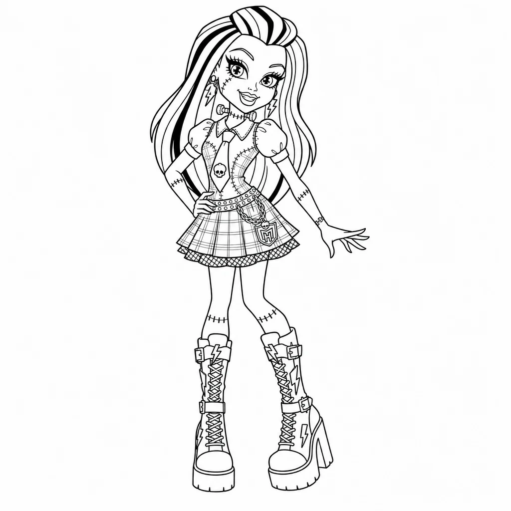 Coloriage Personnage Monster High stylé à imprimer